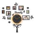 Sarte High quality 3D Wooden Wall Hanging Family Clock Tree | Flower Shape Wall Clock |  For Living Rooms and Bedrooms | Wooden Vintage Scenery For Gift Items and For Offices Decor. 