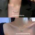 Heart-Shaped Four-leaf Clover Necklace -Creative Magnetic Folding -New Jewelry for Women -Two Ways To Wear Unusual Party Gift. 