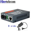Media Converter HTB-3100 Fiber Optical Single Mode Single Fiber SC Port 25KM External Power Supply 10/100M. 