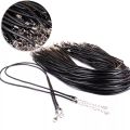10pcs 1.5mm Mix Wax Leather cord Snake Necklace Beading Cord String 45cm+5cm Extender Chain with Lobster Clasp DIY. 