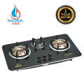 Indus 3 Burner Glass Hob With Imported Burners And Auto Ignition HG-720 - Black. 