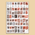 English Alphabets  Sticker Sheet - [UNCUT] for Journals Planners Scrapbooking DIY Crafts Mobile Covers Laptops and Girls Notebooks & Art for Kids and Wall Decore. 