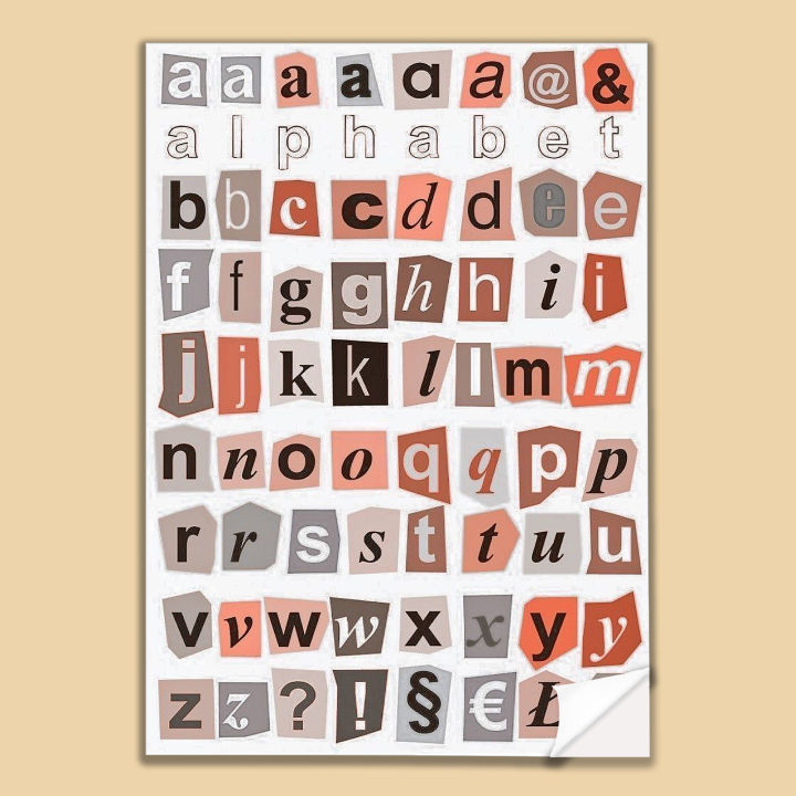 English Alphabets  Sticker Sheet - [UNCUT] for Journals Planners Scrapbooking DIY Crafts Mobile Covers Laptops and Girls Notebooks & Art for Kids and Wall Decore