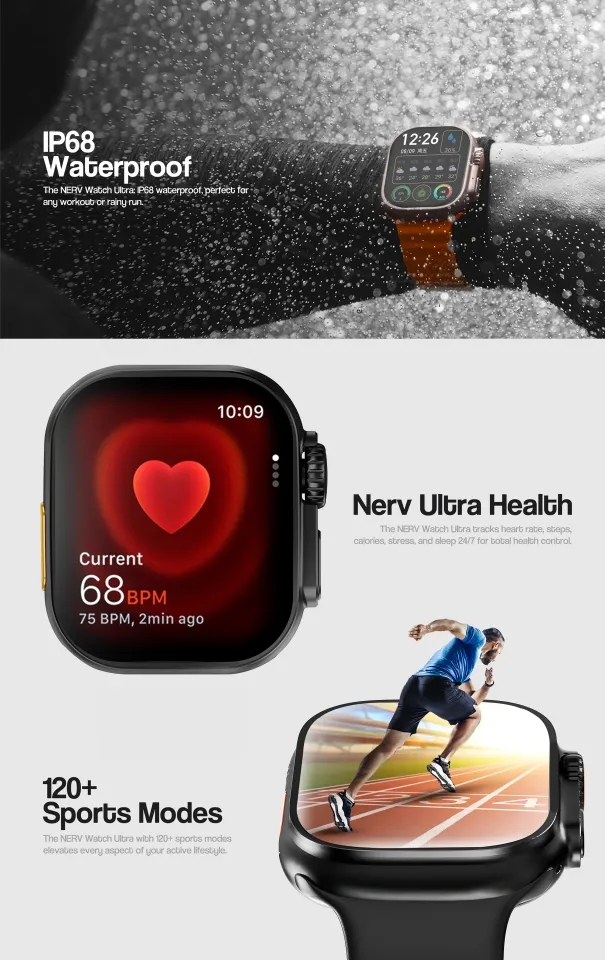 Smart Watch Ultra AMOLED Display, Bluetooth Calling