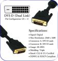 DVI-D 24+1 Dual Link Male to Male Digital Video Cable Gold Plated with Ferrite Core Support 2560x1600 for Gaming, DVD, Laptop, HDTV and Projector 6 Feet ( Branded Used ). 
