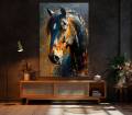 Horse Painting Print Wall Art Equestrian Large Wall Decor Animal Poster Wall Hanging for home office decor. 