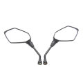 Universal 2Pcs Motorcycle Big Size Rear View Mirror Black Motorcycle Motorbike Chrome Scooter Rearview Rear View Side Mirror 10Mm. 