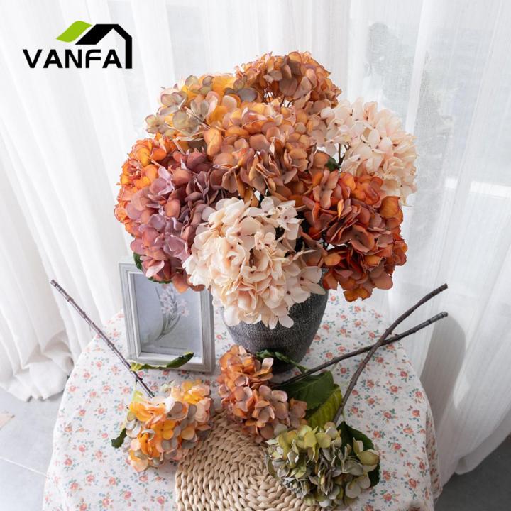 Faux Flowers for Outdoor Use Realistic Simulated Hydrangea Fake Plant for Home Weddings Fade-resistant Artificial Flower Artificial Flowers