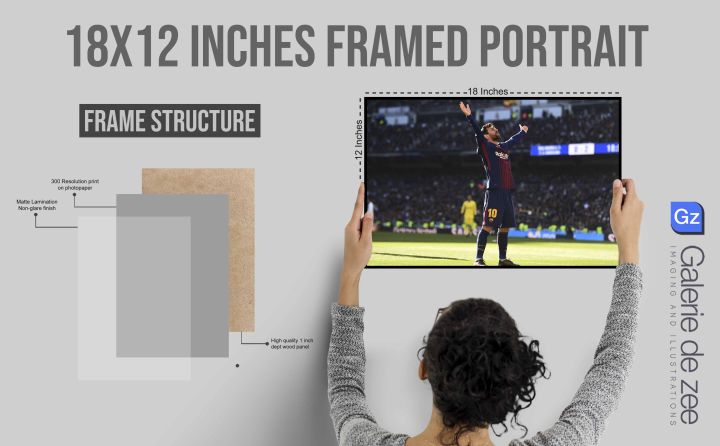 Lionel Messi 12x18 Inches Framed Portrait | Daraz.pk