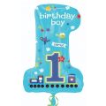 FIRST BIRTHDAY NUMBER FOIL BALLOON IN BLUE COLOR ( 14 INCH IN SIZE ). 