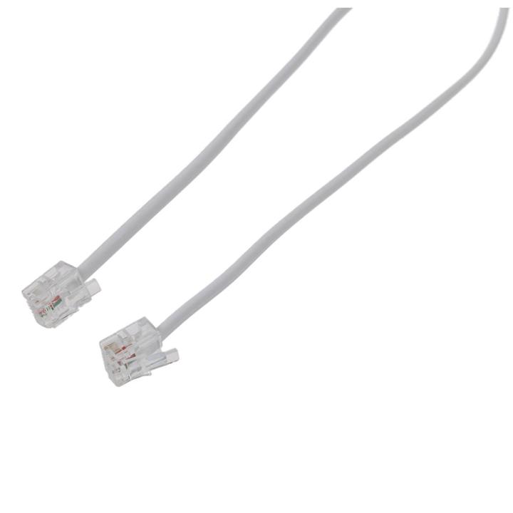 Black Coil Cable-3 x 6P2C RJ11 Telephone Cable-White