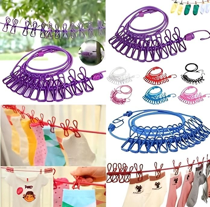 Clothesline%20Rope%20Elastic%20Cloth%20Drying%20Hanging%20Rope%20with%2012%20Clips%20and%202%20Hooks%20Travel%20windproof%20Clothesline%20Hanging%20Laundry%20%20retractable%20Drying%20Rope%20(Multicolor)%20185CM%20-%20Image%204