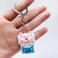 Mobile Key Chain Raincoat Pig Key Chain Summer Raincoat Key Chain Kawaii Animal Key Ring Cute Piggy Key Chain. 