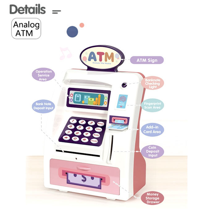 Kids ATM-Machine Electronic Money Safe with CreditCard - 10 inches