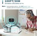 Wireless TV Headphones, 2.4GHz Digital Over-Ear Stereo Wireless Headphones for TV Watching 100ft Distance Charging Dock Rechargeable Black. 
