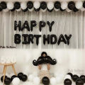 Black & White Birthday theme with Mustache foil balloon For Birthday Boy. 