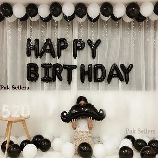 Black%20&%20White%20Birthday%20theme%20with%20Mustache%20foil%20balloon%20For%20Birthday%20Boy%20-%20Image%202