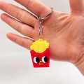Fast Food Keychain Burger Pizza French Fries Hotdog Keychains - Bag Charm keyring - Silicon keychain - keychain for boys - keychain for kids - keychain for girls - keychain for bag - stationary - keychain for car -. 