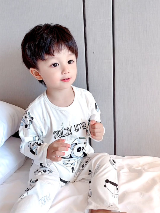 Baby%20pajamas%20baby%20summer%20ultra-thin%20cotton%20long-sleeved%20T-shirt%20top%20children's%20air-conditioning%20clothing%20boys%20and%20girls%20spring%20and%20autumn%20-%20Image%204