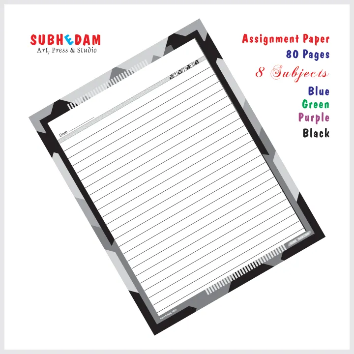 Assignment%20Sheets-%20Paper-%20Pages%20With%20Narrow%20Lines-%20%20Color%20Border-%2080%20Sheets%20-%20Image%205