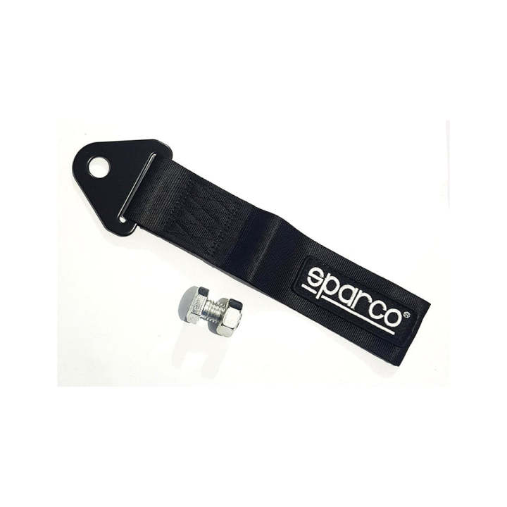 Car Bumper Racing Tow Strap Hook Nylon Material Black Sparco Logo Universal Fitting 01 Pc/Pack Bulk Pack (China)