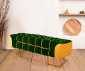 3 Seater Luxury sofa sitting Stool With Metal Stand- 3 seater Pouf Stool-Luxury Ottoman Stool. 