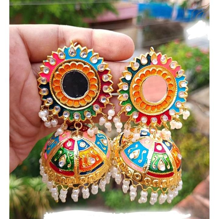 Multicolor Stone Jhumka Buy Multicolor Stones Small Oxidised