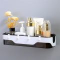 Kitchen Bathroom Storage Rack with Hooks Washroom Shelf Wall-mounted  Plastic Container Storage Organizer. 