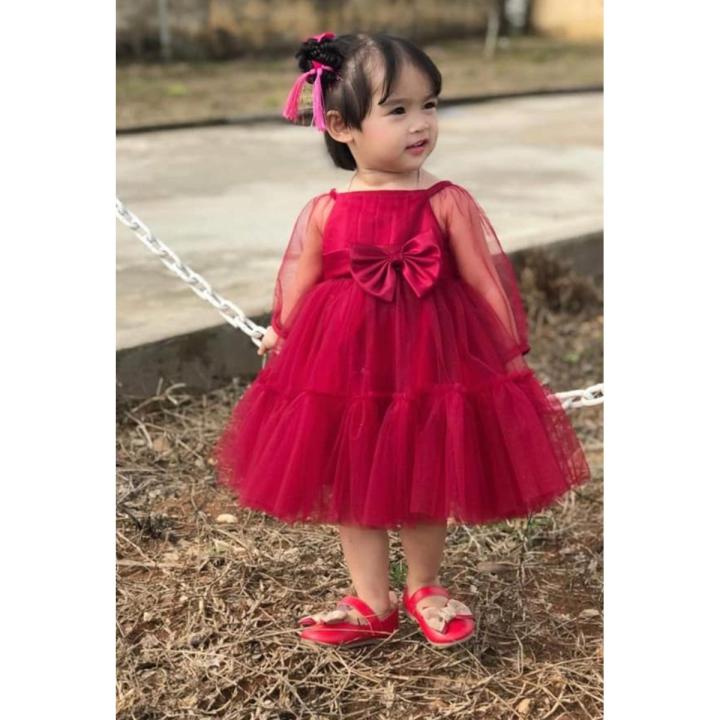 Red Net Frock for baby girl/ Net Frock for kids girls