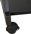 Small Computer Desk with 4 Wheels, 2 of which with Brakes, PC Table in Z Shape with Keyboard Drawer for Home and Office, 60 x 48 cm. 