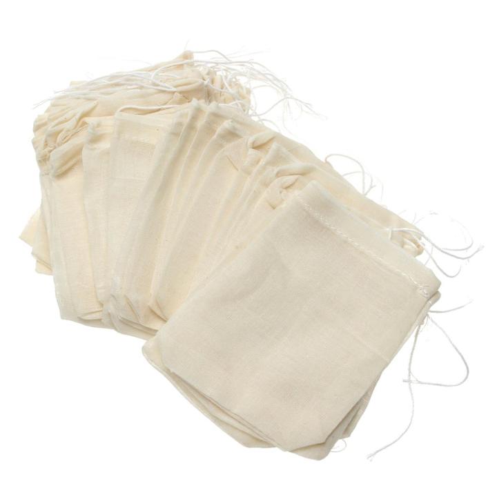 10 Pieces 8x10cm Drawstring Cotton Bags Straining Muslin Bags Reusable Bag Soap Herb