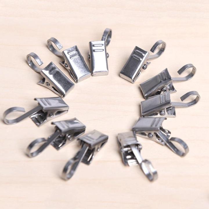 10Pcs Shower Curtain Clips Bathroom Drape Hook Hanger Clamps Accessories