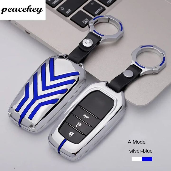 Custodia Portachiavi In Metallo E Pelle Per Toyota, Cover Con Avviamento Remoto, Per Camry, RAV4, Tacoma, Tundra, Colore Grigio, Nuova, Garanzia 1 Anno, Made In China - Foto 5