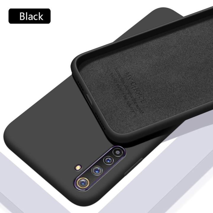 Biruiqu For Realme 6 Case Liquid Silicone Soft Gel Rubber Shockproof Cover