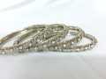 Golden/Silver Alloy Rhinestones 4 Piece Bangles For Girls-Golden Bang-Elegant  Gold Bangle Wedding Gifts Set for girls. 