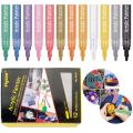 Acrylic Paint Marker Pens, 12 Vibrant Color Permanent Art Markers for Adult & Kids Rock Painting, Ceramic, Porcelain, Glass, Stones, Pebbles, Fabric,.... 