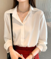 Casual Shirt Women Office Lady Shirts Fashion Female Long Sleeve Loose Solid Blouse Tops wth Maroon  Palazzo. 