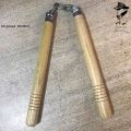 NATURAL WOODEN NUNCHAKU WITH BALL BEARING CHAIN BY BEYNAAM ONLINE STORE. 