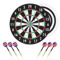 Dart Board with 6 Darts Arrows and 1 Double Sided dartboard score Game Set 17 inch approx. 