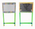 Openness – 2 in 1 Small Double Sided Kids Writing Board / Easel – White & Black Dry-Erase Board For Kids Learning – Chalk, Duster & Board Marker Free – (16x30 Inches). 