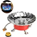 Portable Windproof Camping Stove Gas stainless steel outdoor Stove Camping cooking Stove for BBQ/Fishing, Camping accessories. 