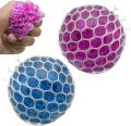 PACK 1/2/4 Pcs- Squeeze Mesh Ball- Glitter Squeeze Grape Ball Water Ball Venting Toys for Adults and Children-  Grape Balls Squeeze Grape Ball. 