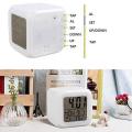 Digital Alarm Thermometer Night Glowing Cube 7 Colors Clock LED Change. 