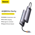 Baseus StarJoy 6-Port Type-C HUB Adapter(Type-C to HDMI4K@60Hz*1+USB3.0*3+PD*1+RJ45*1) | Type C Hub | Type C To HDMI | Type C To USB3.0 | Type C to PD | Hub | Type C |. 