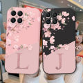 8 Pack Cover Beautiful Sakura Letters Soft Silicone 4G X For Honor X88 5G Case Fashion Flower Initial Fund as Honor X. 