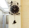 Lifestyle Glory Brand 3D Bird Cage Wall Clock European Modern Wall Hanging Wooden Clock Crafts Decoration Home Living room Mute Luminous Quartz Wall Clocks Mural Ornaments beautiful I Clock I Clock Wall I Clock For Room I Clock Wall Stylish. 