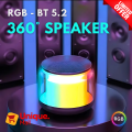 Premium Wireless Bluetooth Speaker with RGB Lighting, Powerful Sound, Deep Bass, Built-in Woofer, Rechargeable, Supports Memory Card, USB, FM Radio, AUX Input. 