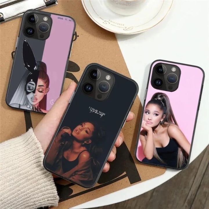 Ariana Grande Phone Case For iPhone 15 14 13 12 11 X XR XS XSMAX 8 7 Plus Mini Pro Max Soft Black Phone Cover