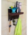 Wall coat key chain rack in Rustic Wood style. 