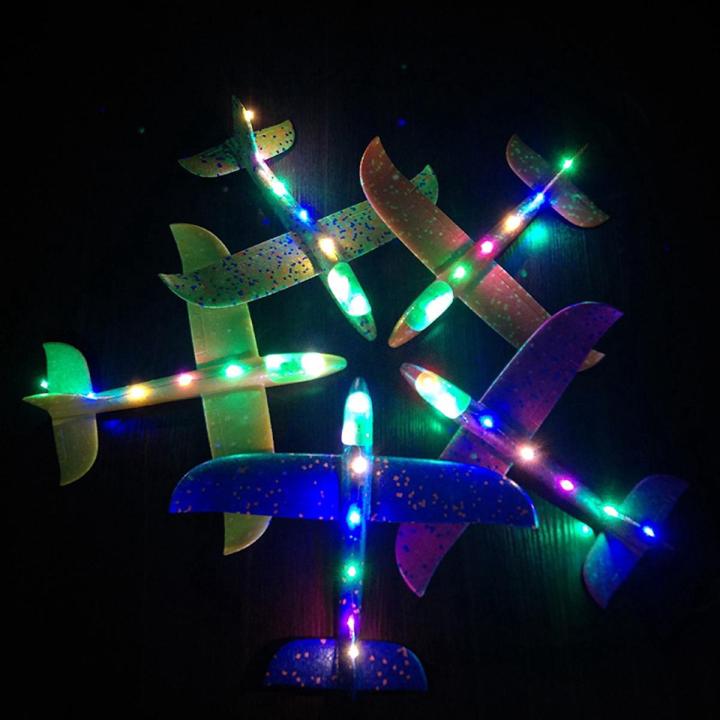 New Hand Throw Lighting Up Flying Glider Plane Toy Foam Airplane Model LED Flah Game Toy For Children